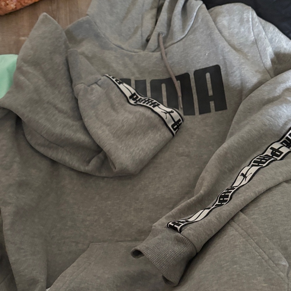 PUMA Gray Logo Hoodie